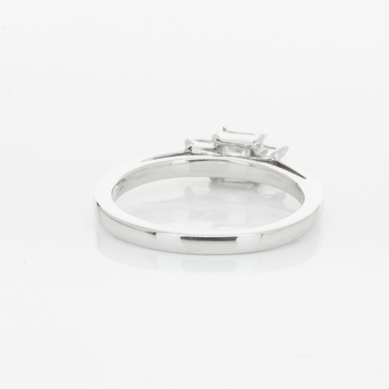 18ct White Gold .46ct Emerald Cut Diamond Olympus Ring-Ring-Walker & Hall