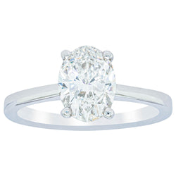 18ct White Gold 1.50ct Oval Cut Diamond Ring - Ring - Walker & Hall