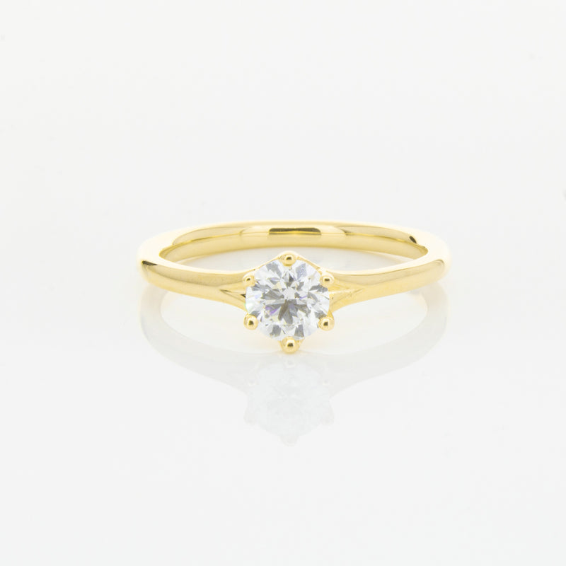 18ct Yellow Gold .48ct Diamond Grace Ring-Ring-Walker & Hall