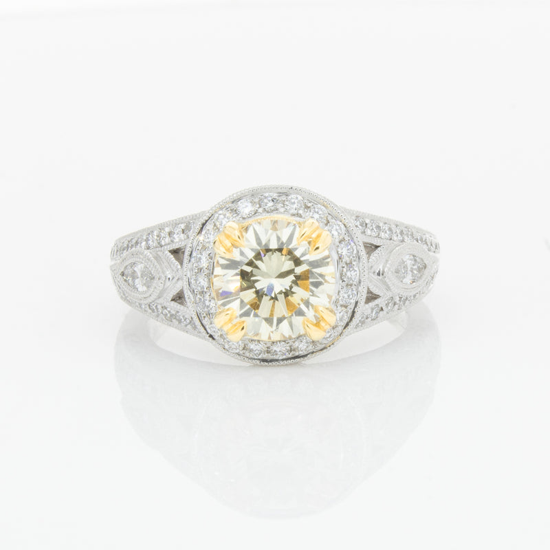 18ct White Gold Yellow Diamond Ring-Ring-Walker & Hall