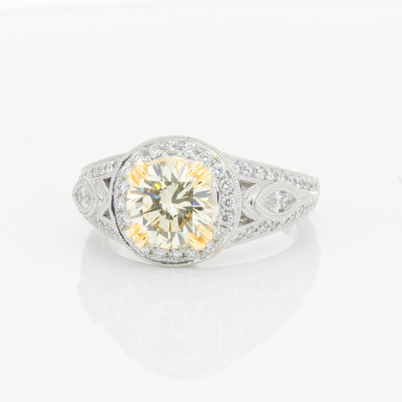 18ct White Gold Yellow Diamond Ring-Ring-Walker & Hall