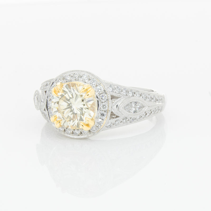 18ct White Gold Yellow Diamond Ring-Ring-Walker & Hall