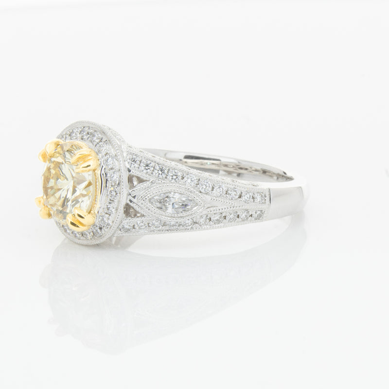 18ct White Gold Yellow Diamond Ring-Ring-Walker & Hall