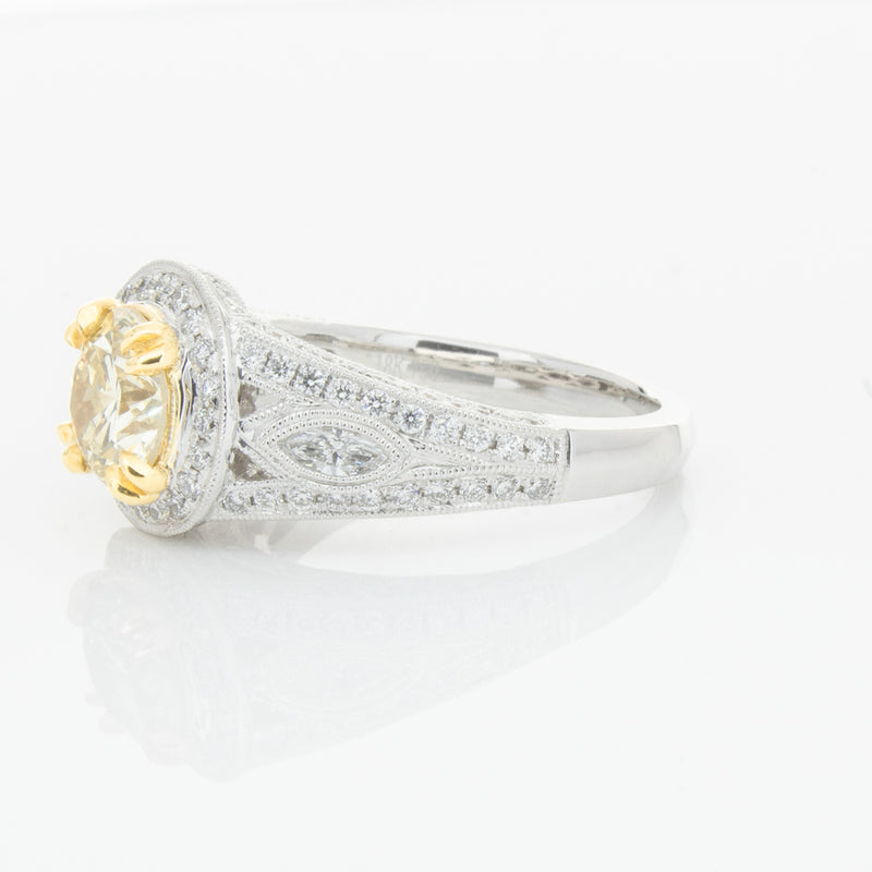 18ct White Gold Yellow Diamond Ring-Ring-Walker & Hall