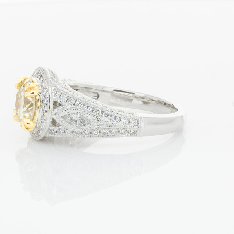 18ct White Gold Yellow Diamond Ring-Ring-Walker & Hall