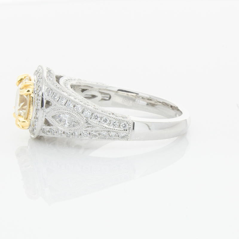 18ct White Gold Yellow Diamond Ring-Ring-Walker & Hall