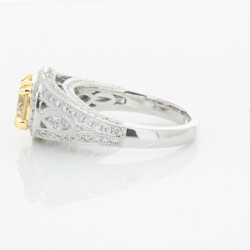 18ct White Gold Yellow Diamond Ring-Ring-Walker & Hall