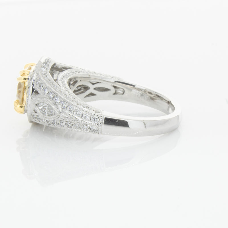 18ct White Gold Yellow Diamond Ring-Ring-Walker & Hall