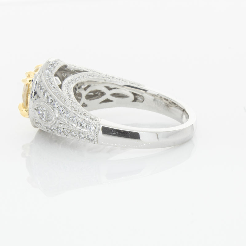 18ct White Gold Yellow Diamond Ring-Ring-Walker & Hall