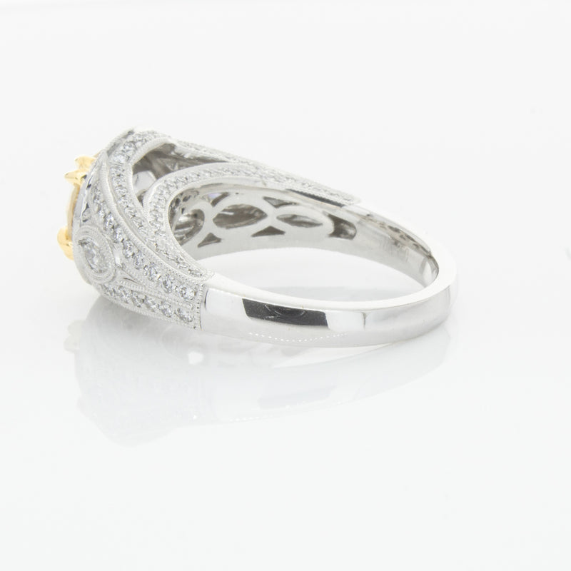 18ct White Gold Yellow Diamond Ring-Ring-Walker & Hall