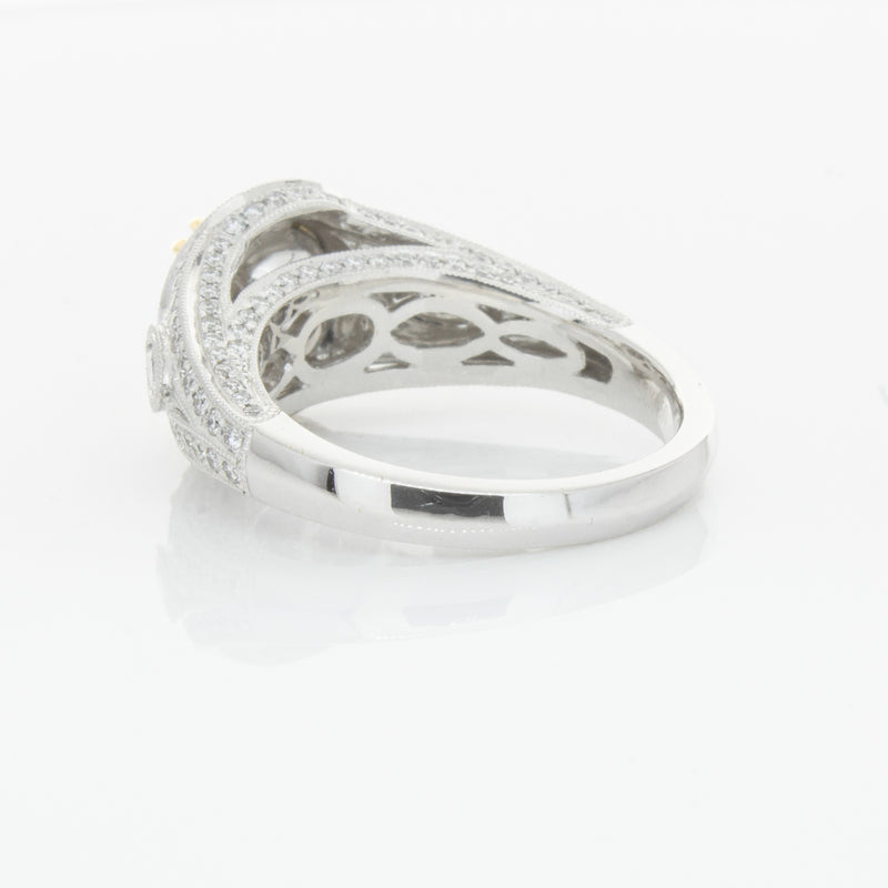 18ct White Gold Yellow Diamond Ring-Ring-Walker & Hall