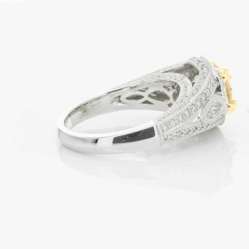 18ct White Gold Yellow Diamond Ring-Ring-Walker & Hall