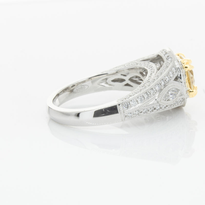 18ct White Gold Yellow Diamond Ring-Ring-Walker & Hall