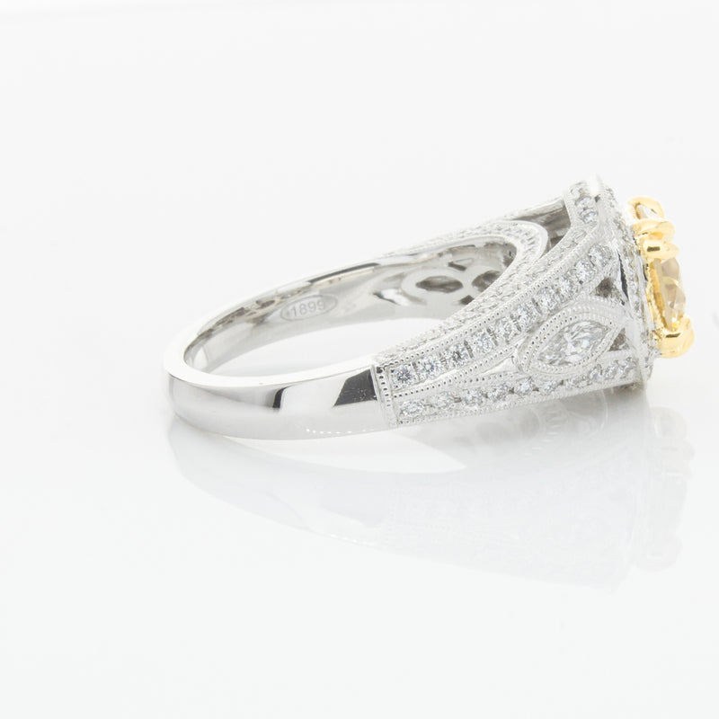 18ct White Gold Yellow Diamond Ring-Ring-Walker & Hall