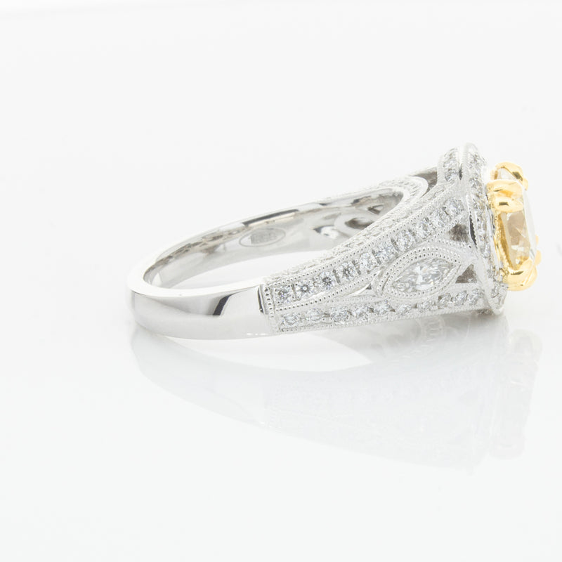 18ct White Gold Yellow Diamond Ring-Ring-Walker & Hall