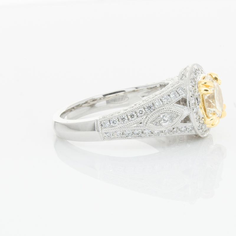 18ct White Gold Yellow Diamond Ring-Ring-Walker & Hall