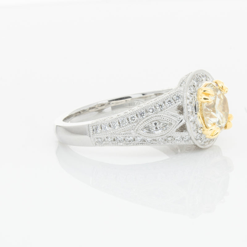 18ct White Gold Yellow Diamond Ring-Ring-Walker & Hall