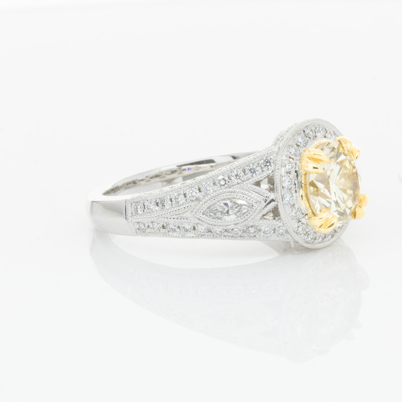 18ct White Gold Yellow Diamond Ring-Ring-Walker & Hall