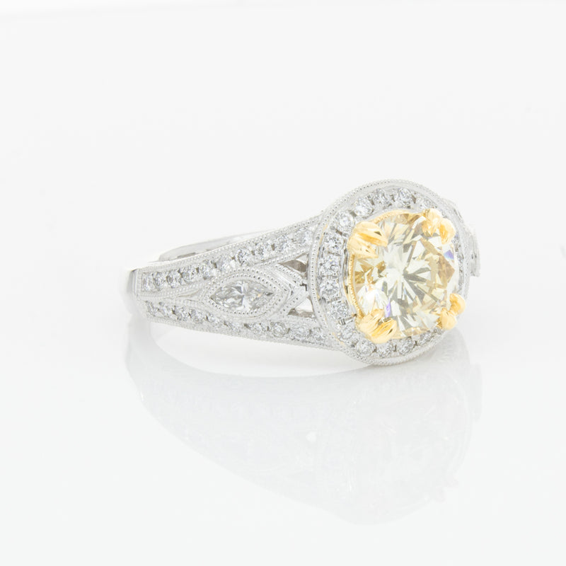 18ct White Gold Yellow Diamond Ring-Ring-Walker & Hall