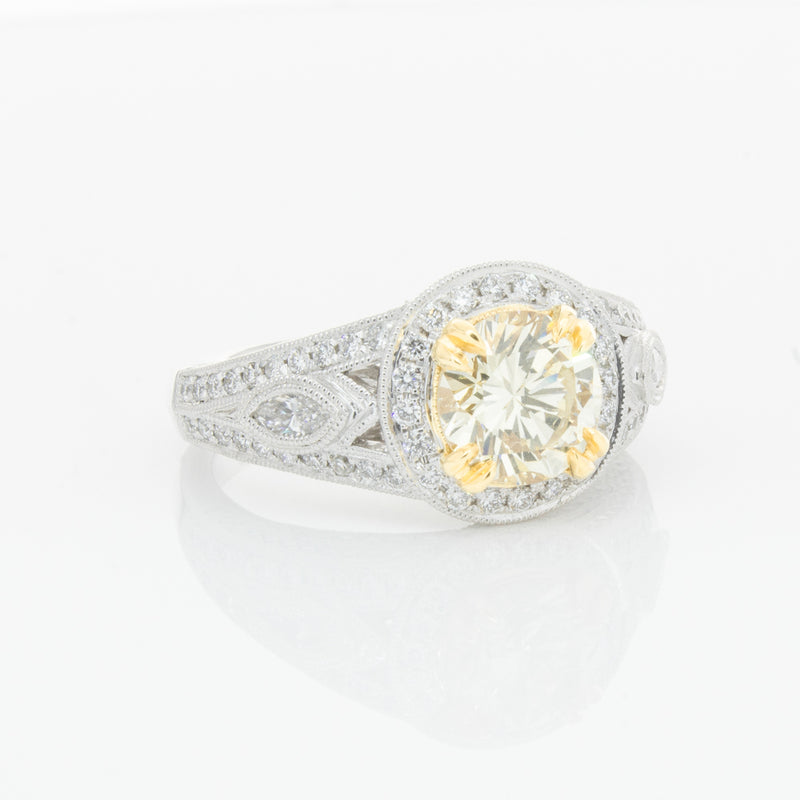 18ct White Gold Yellow Diamond Ring-Ring-Walker & Hall
