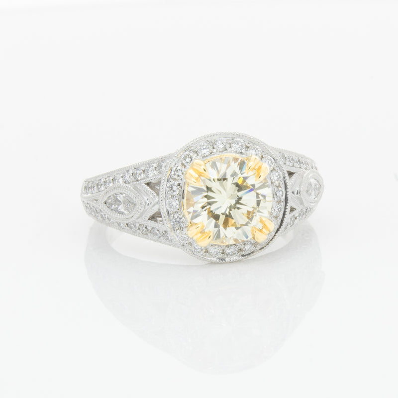 18ct White Gold Yellow Diamond Ring-Ring-Walker & Hall