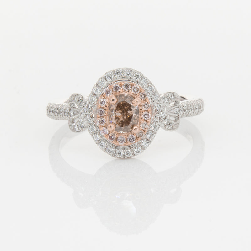 18ct White Gold Pink & White Diamond Ring-Ring-Walker & Hall