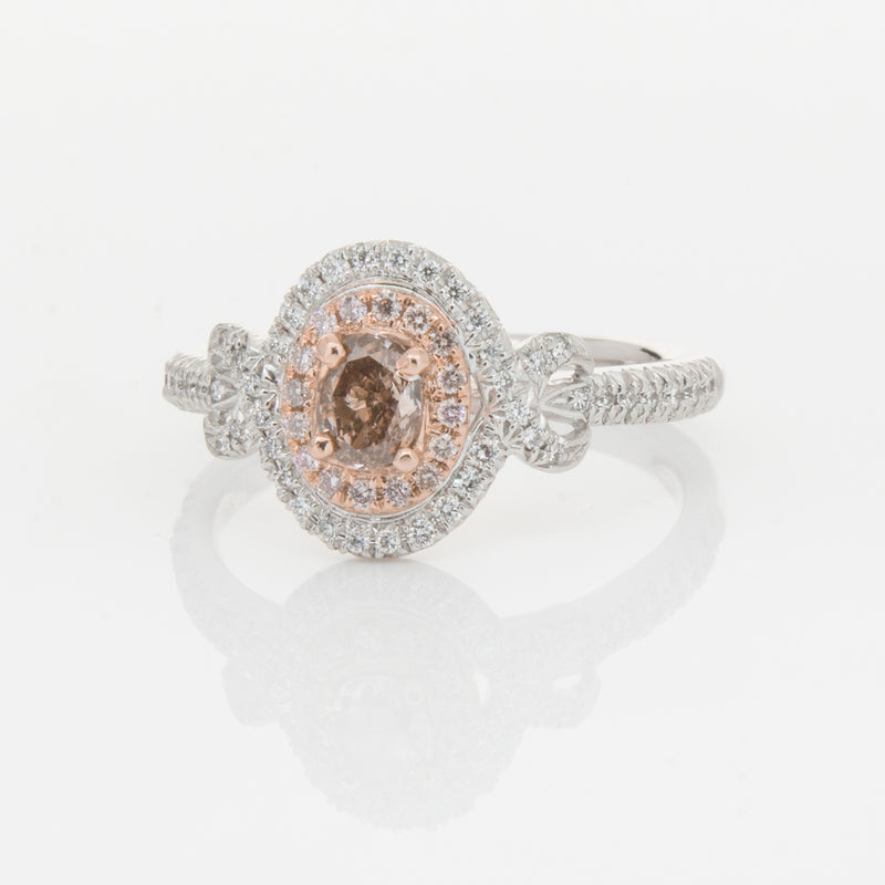 18ct White Gold Pink & White Diamond Ring-Ring-Walker & Hall