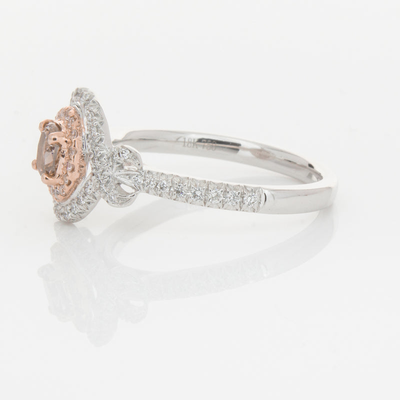 18ct White Gold Pink & White Diamond Ring-Ring-Walker & Hall