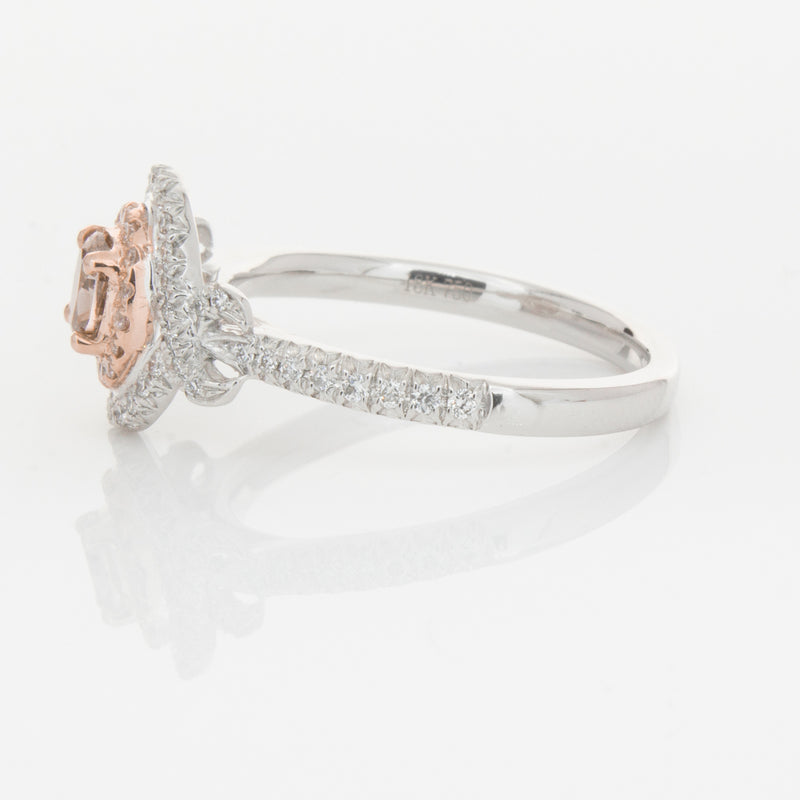 18ct White Gold Pink & White Diamond Ring-Ring-Walker & Hall