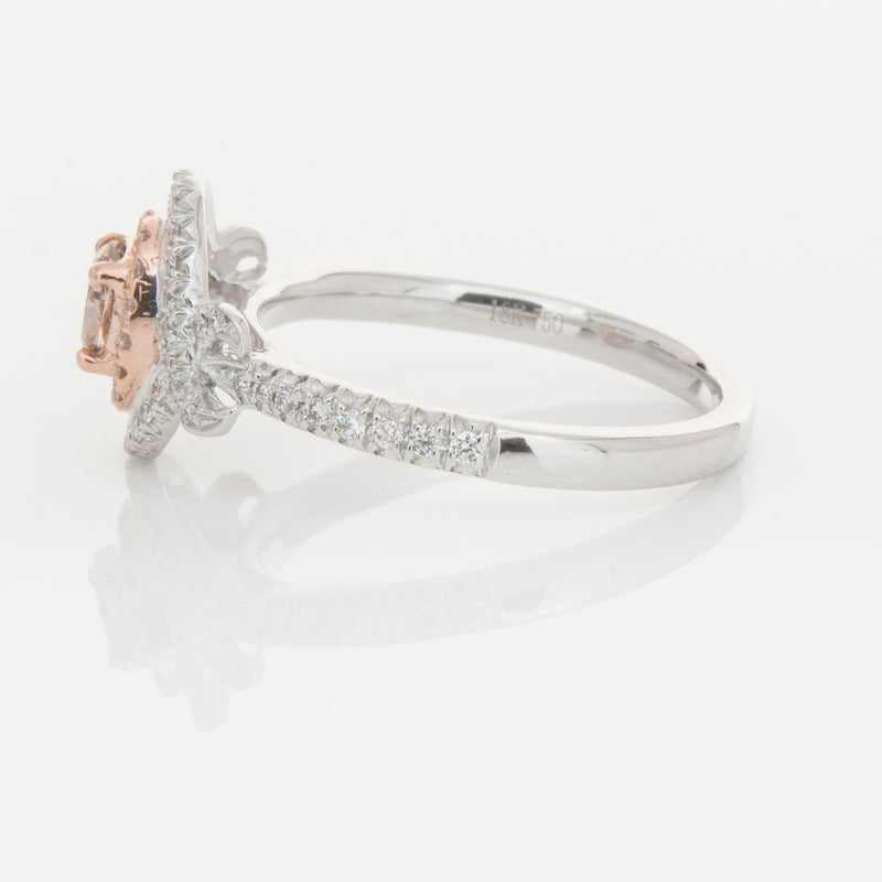18ct White Gold Pink & White Diamond Ring-Ring-Walker & Hall