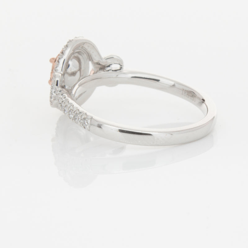 18ct White Gold Pink & White Diamond Ring-Ring-Walker & Hall