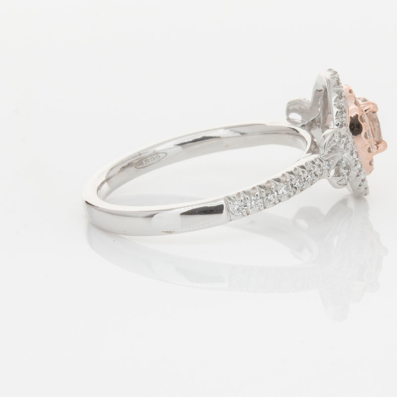 18ct White Gold Pink & White Diamond Ring-Ring-Walker & Hall