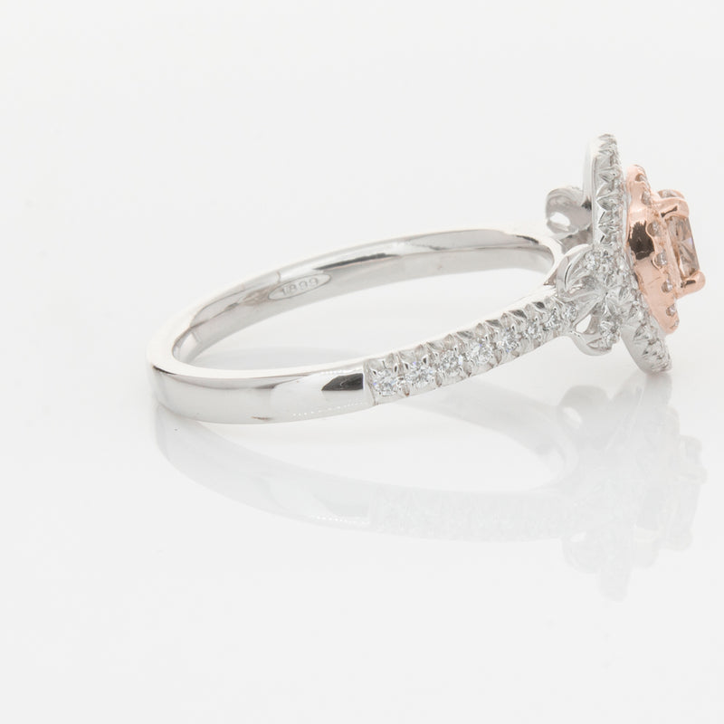 18ct White Gold Pink & White Diamond Ring-Ring-Walker & Hall