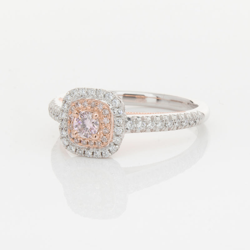18ct White & Rose Gold Pink Diamond Ring-Ring-Walker & Hall
