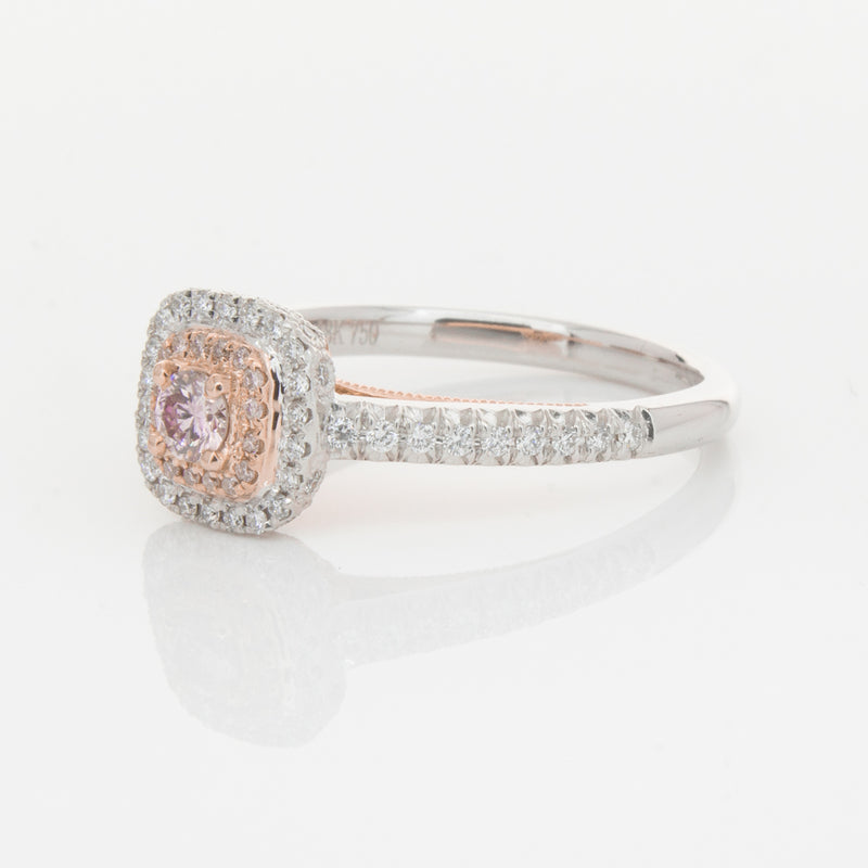 18ct White & Rose Gold Pink Diamond Ring-Ring-Walker & Hall
