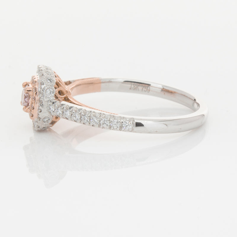18ct White & Rose Gold Pink Diamond Ring-Ring-Walker & Hall