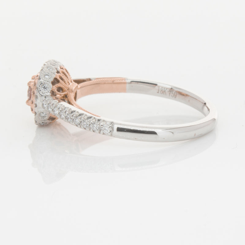 18ct White & Rose Gold Pink Diamond Ring-Ring-Walker & Hall