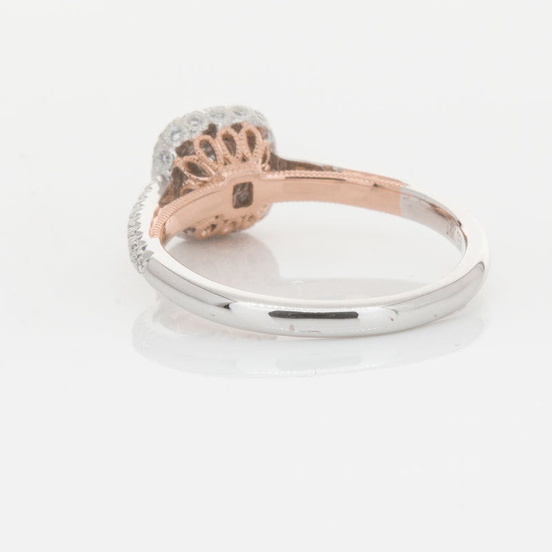 18ct White & Rose Gold Pink Diamond Ring-Ring-Walker & Hall