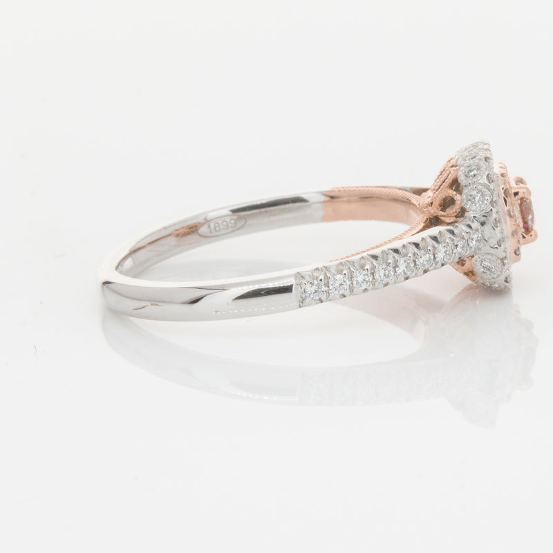 18ct White & Rose Gold Pink Diamond Ring-Ring-Walker & Hall