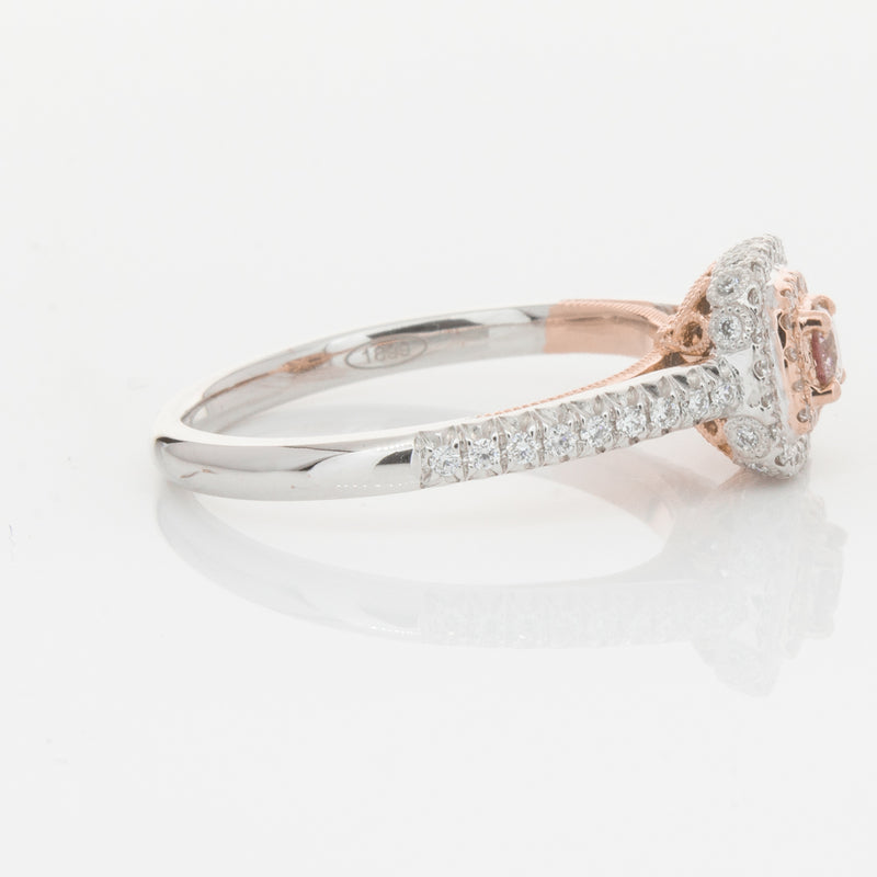 18ct White & Rose Gold Pink Diamond Ring-Ring-Walker & Hall