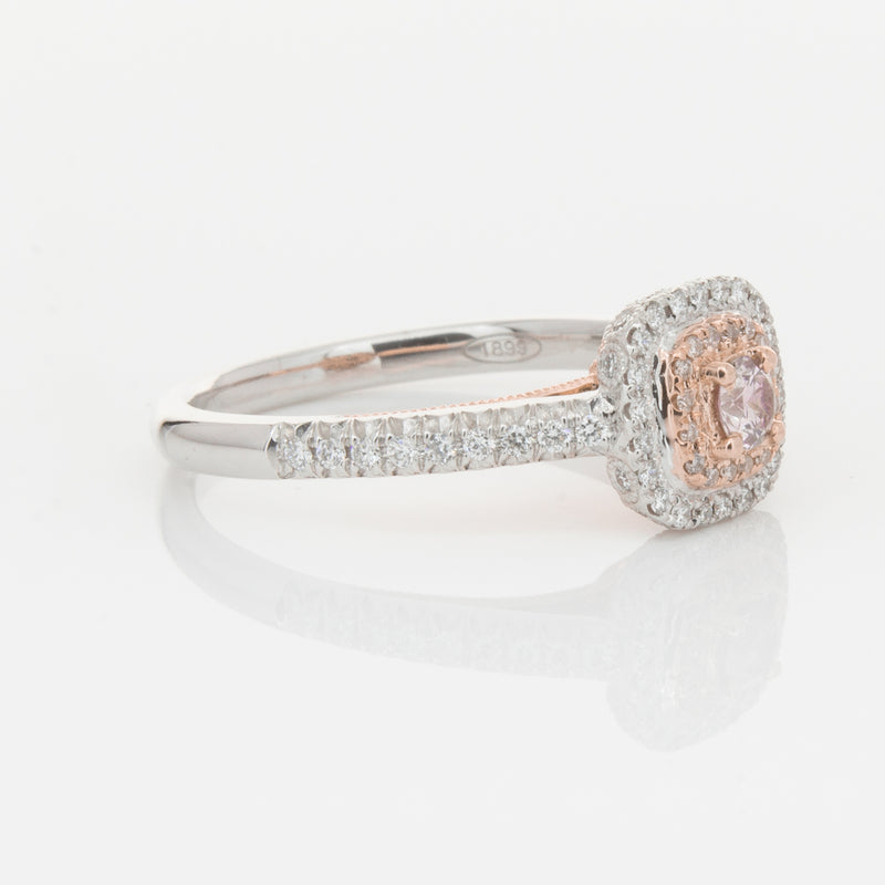 18ct White & Rose Gold Pink Diamond Ring-Ring-Walker & Hall