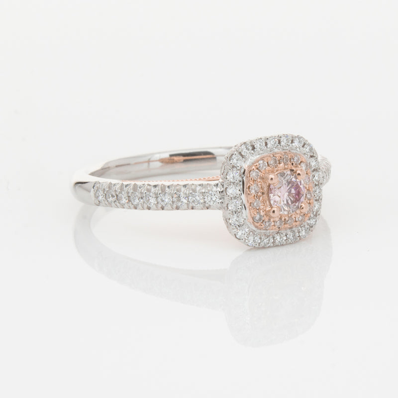 18ct White & Rose Gold Pink Diamond Ring-Ring-Walker & Hall