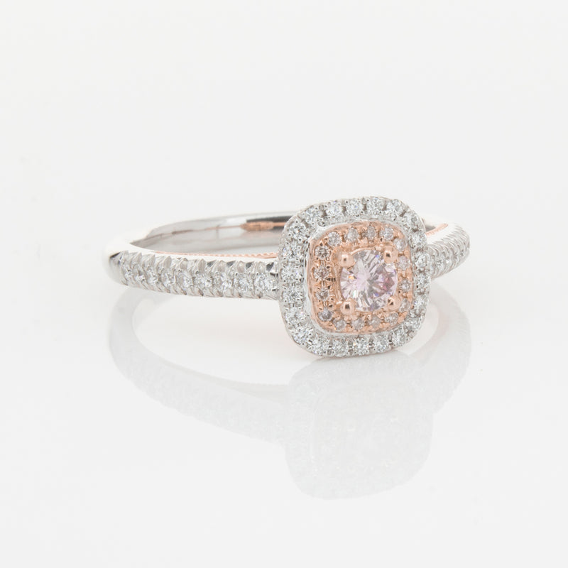 18ct White & Rose Gold Pink Diamond Ring-Ring-Walker & Hall