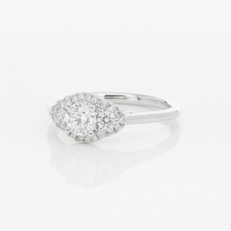 18ct White Gold Diamond Posie Ring-Ring-Walker & Hall