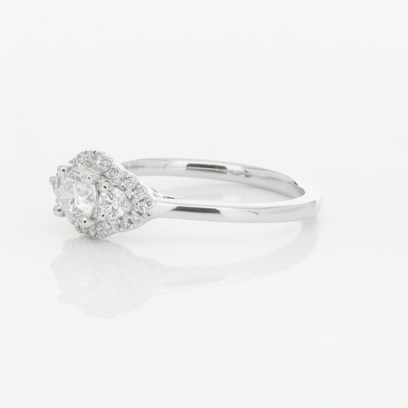 18ct White Gold Diamond Posie Ring-Ring-Walker & Hall