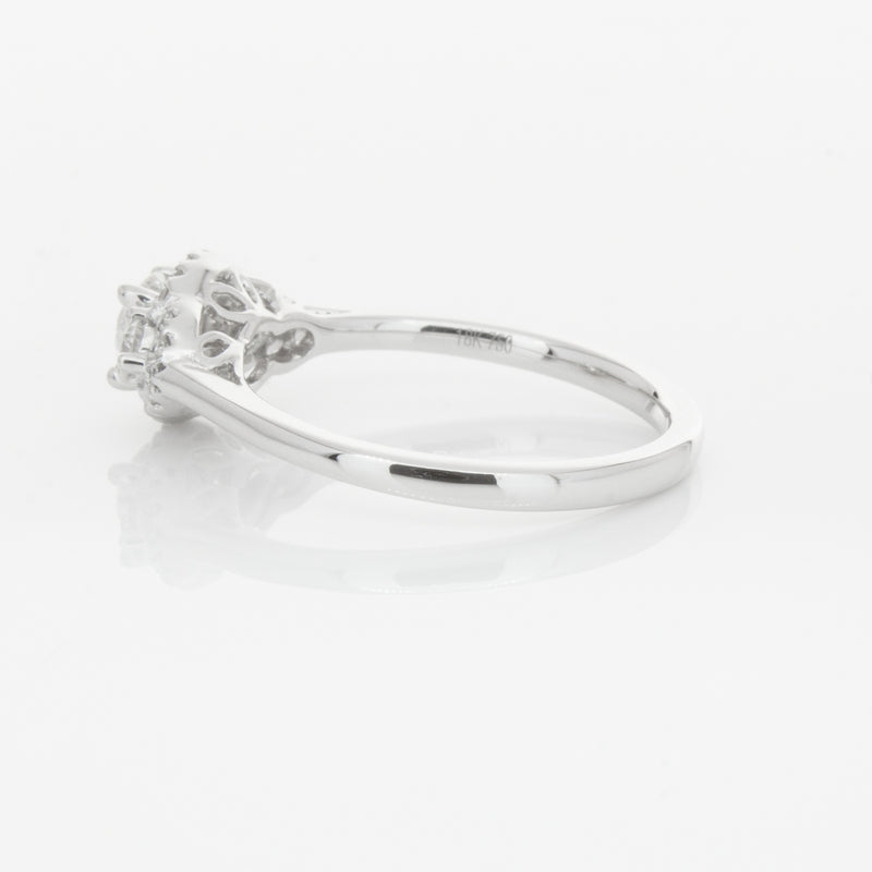 18ct White Gold Diamond Posie Ring-Ring-Walker & Hall