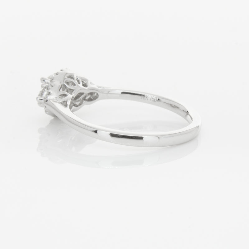 18ct White Gold Diamond Posie Ring-Ring-Walker & Hall