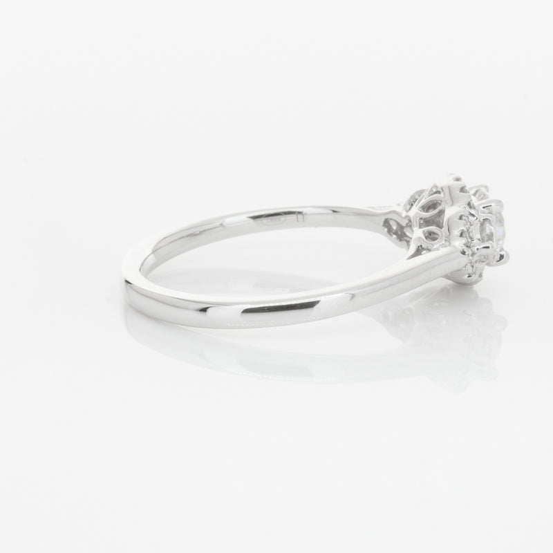 18ct White Gold Diamond Posie Ring-Ring-Walker & Hall