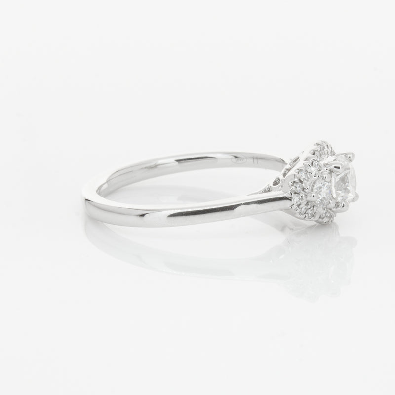 18ct White Gold Diamond Posie Ring-Ring-Walker & Hall