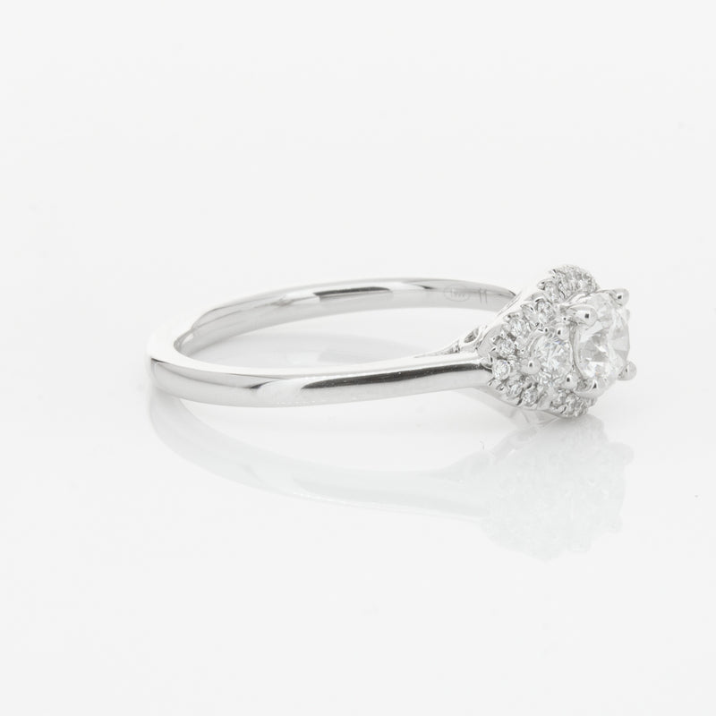 18ct White Gold Diamond Posie Ring-Ring-Walker & Hall